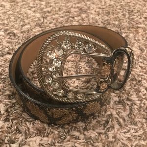 Snake Skin Belt with Rhinestone clip.